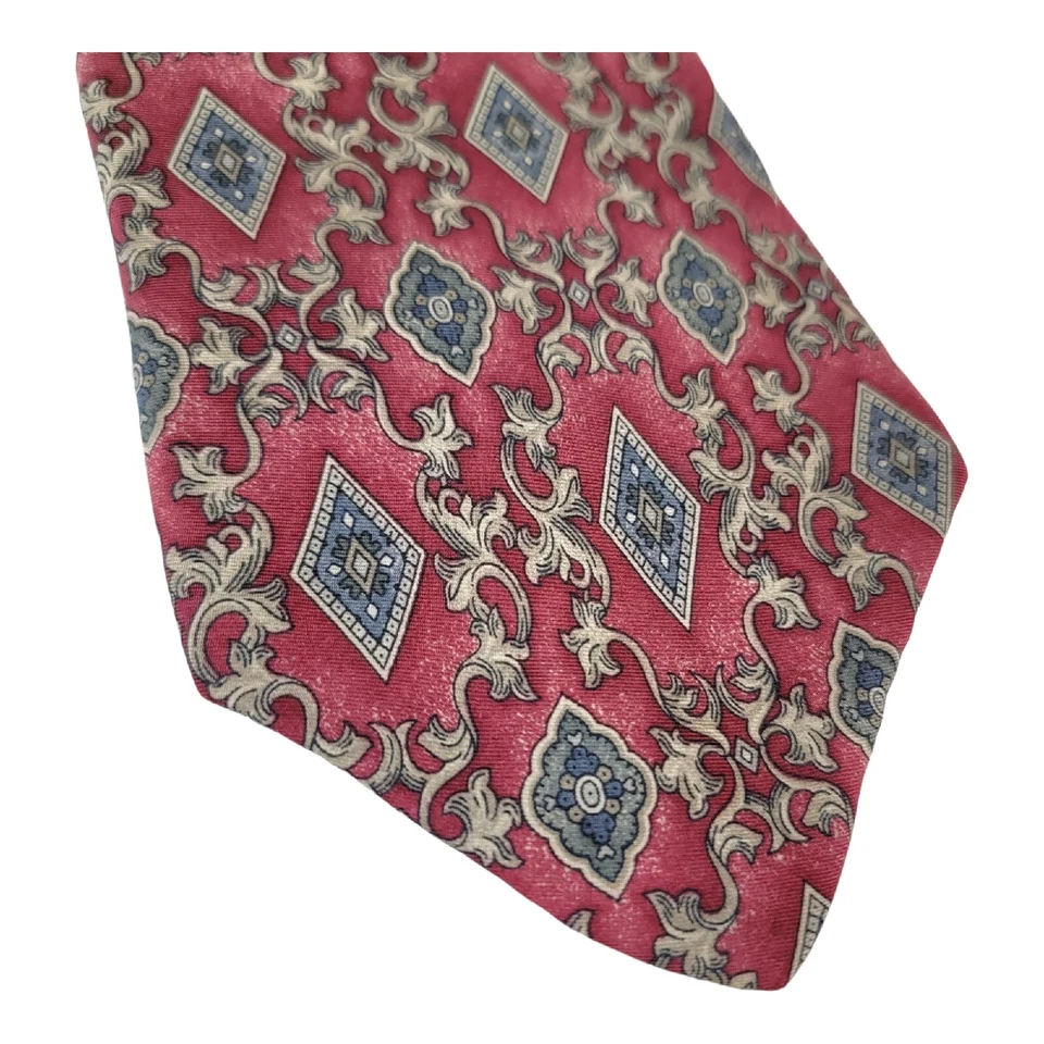 Corbata Mikael York Hecha en Estados Unidos Borgoña Vino Paisley Italiana 100% Seda  Foto 2 de 4