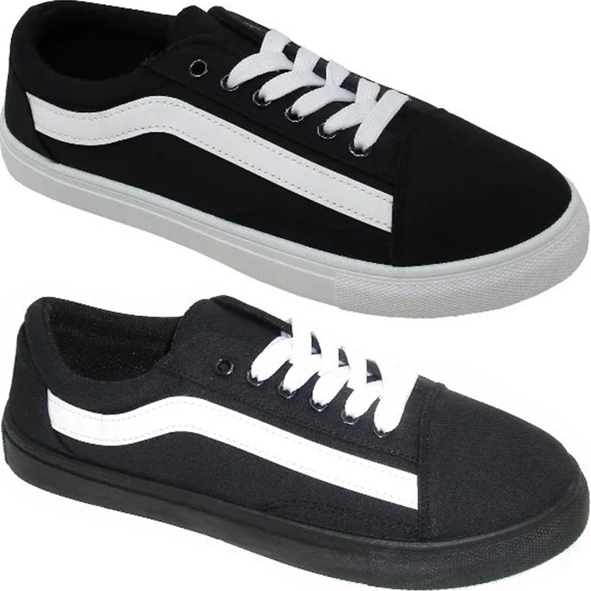 LADIES WOMENS FLAT CANVAS LACE UP PUMPS PLIMSOLLS TRAINERS