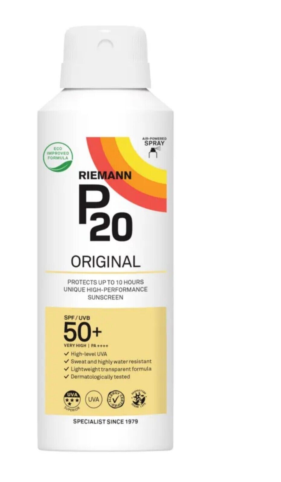 Riemann P20 Original SPF50+ Very High Protection 150ml Spray Sunscreen - Image 3