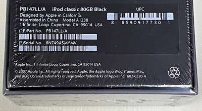 Apple iPod 80GB 日本語表示 Apple iPod Classic 6th Generation 80GB Black PB147LL/A A1238
