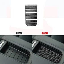 Carbon Fiber Armrest Box Pad Decorative Cover Trim For Toyota Tundra 2014-2018