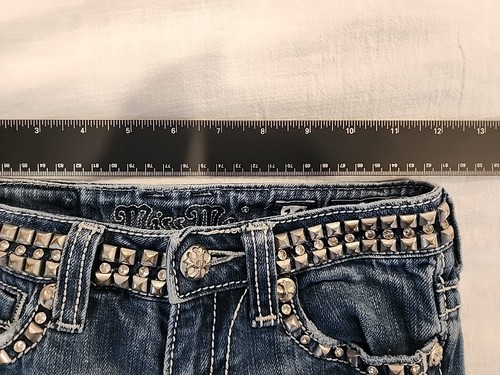 Girl's MISS ME Skinny Jeans - Straight Size 10 Rhinestones Embroidered JPK5130ST - Picture 14 of 14