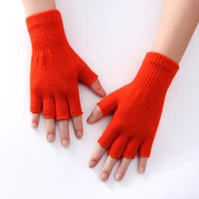 Thermal Knitted Fingerless Gloves Warm Winter Half Finger Gloves for Men Womens✔