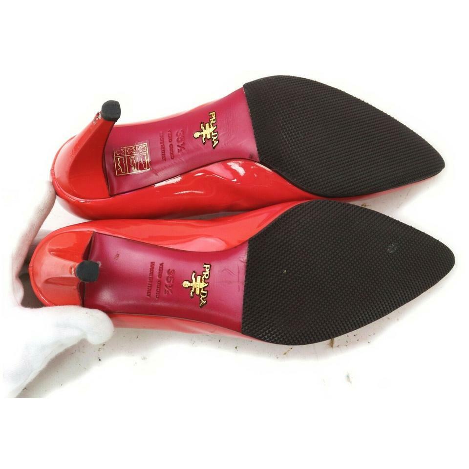 PRADA レッド ミュール 靴 PRADA RED PATENT LEATHER STRAP HEELS – RDB