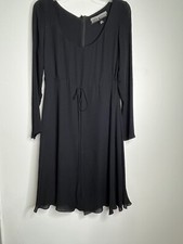 Ellen Tracy Linda Allard Zip Dress Size 8 Womens Silk Sheath Lined Sleeveless