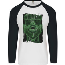 VR Man Virtual Reality Gaming Gamer Mens L/S Baseball T-Shirt