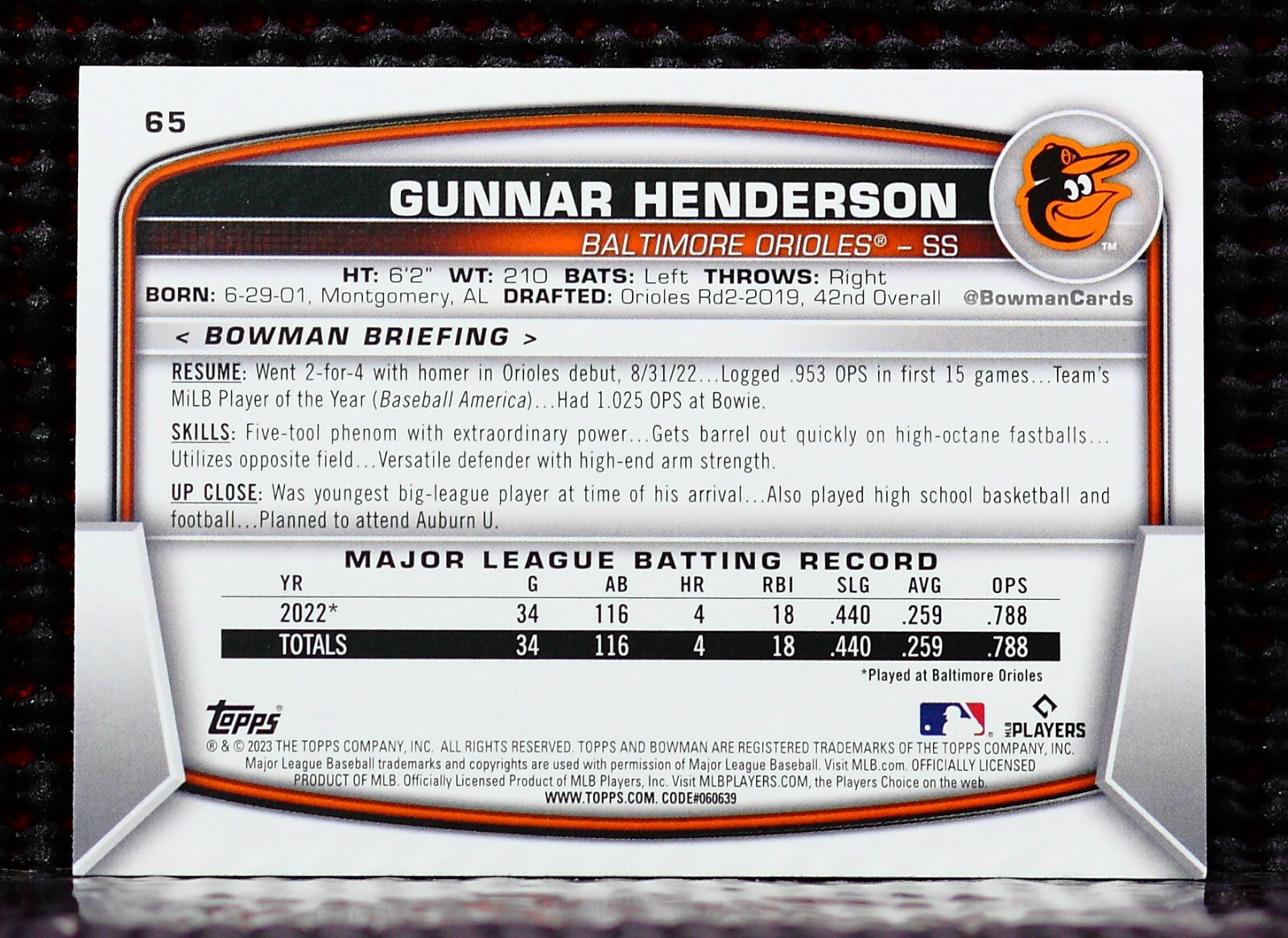 gunnar-henderson-rookie-card-lot-15-2023-bowman-rookie-cards-65-ebay