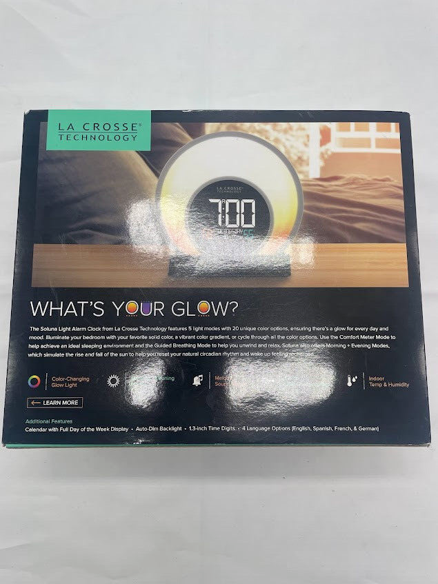 La Crosse Technology Soluna C79141 Mood Light Alarm Clock With Temperature & Hum for sale online