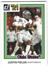 JUSTIN FIELDS 2021 DONRUSS DRAFT RETRO PINK ROOKIE BEARS OHIO STATE BUCKEYES G1