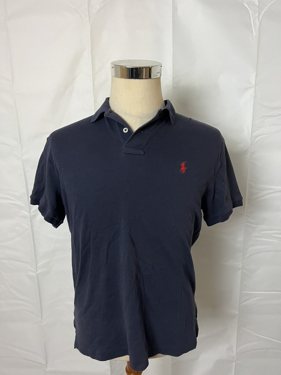 Polo Ralph Lauren Polo Shirt Mens M Classic Fit Blue Cotton Short