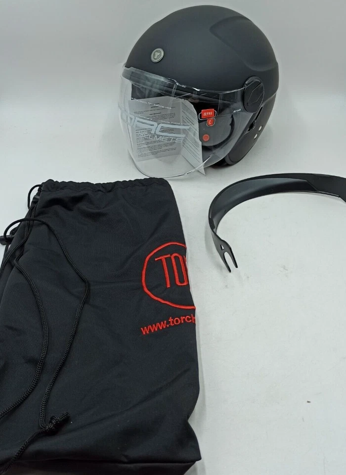 Torc Helmets Jethelm Motorradhelm Helm T595 H595 L 59-60cm Schwarz Matt - Bild 3 von 4