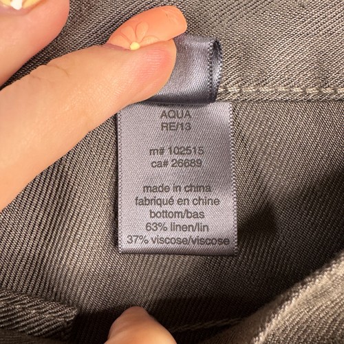 Pantalones John Varvatos Para Hombres 32R Nuez moscada Calavera Calce Recto 5 Bolsillos Mezcla de Lino NUEVO - Imagen 11 de 13