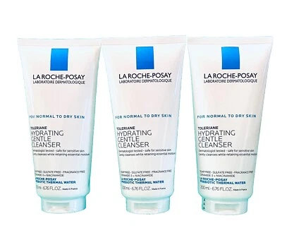 3 Pk La Roche-Posay Toleriane Hydrating Gentle Face Cleanser 6.76oz EXP 3/27