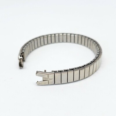 Speidel Ladies Stretch Watch Band C-Ring Hook End Silver Tone Twist-O-Flex 5.2''