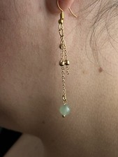 Boucles d'oreilles en jade verte naturelles - Bijoux en pierre naturelle