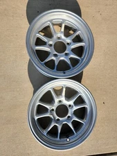 PAIR OF 14" X 5" 5 LUG ON 4.5 ALUMINUM TRAILER WHEELS
