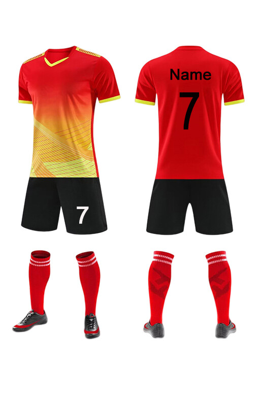 Personalised Kids Boy Football Kit Top Shirt Shorts Socks Bag Training