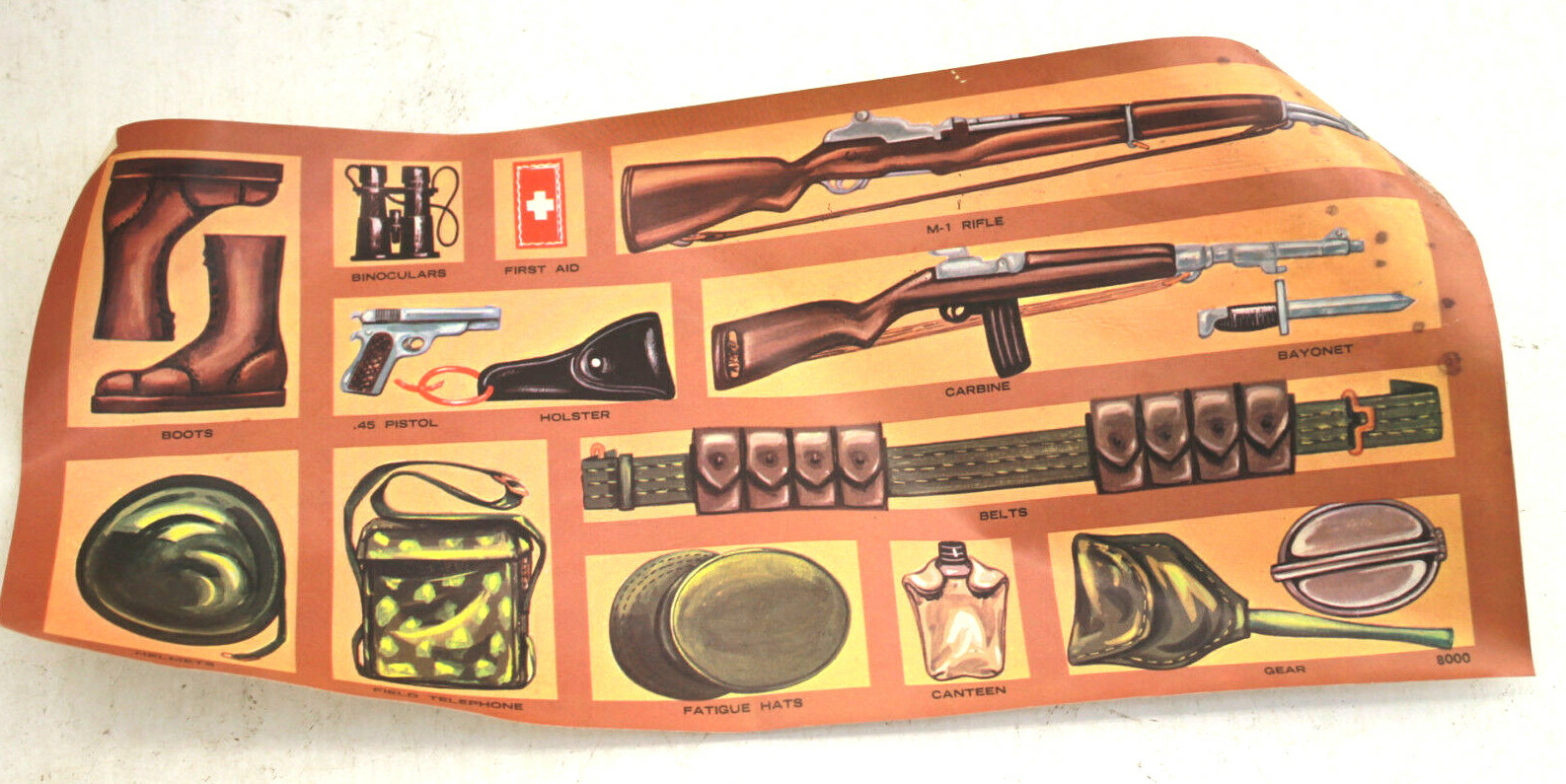 Vintage 1964 Hasbro GI Joe Action Soldier Foot Locker + Shaver Kit + Manual USA 