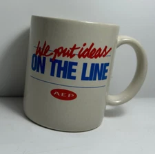 AEP American Electric Power Coffee Cup Mug White Vintage Lineman etc Great Gift