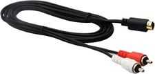 S-Video 4 Pin Male to 2 RCA Male Connectors Audio Cable Y Splitter for TV DVD PC