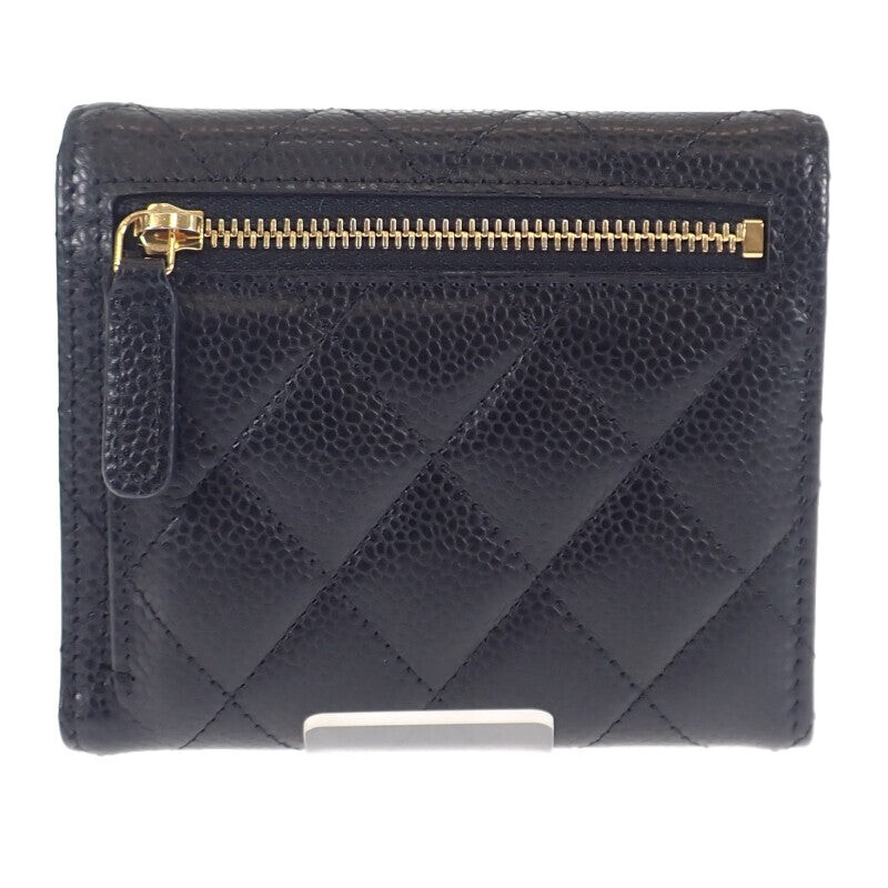 美品◆CHANEL caviar skin compact wallet CHANEL Caviar Leather Compact Wallet / Coin Purse - Blue