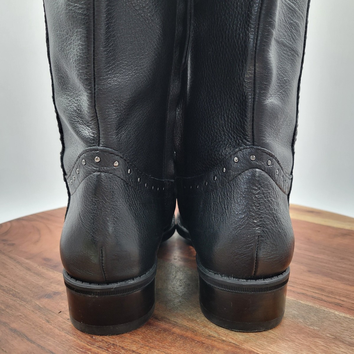 Sam Edelman Prina Boots Women's 6M Black Leather Knee High Tall