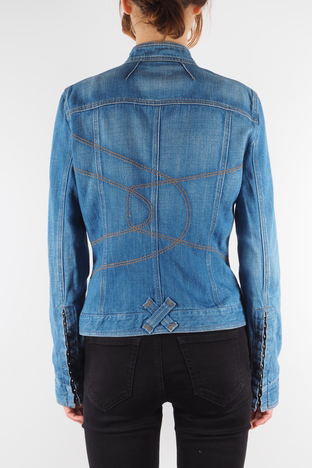 Dolce & Gabbana Vintage Women’s Blue Fitted Denim Hook & Eye Jacket IT 44 / US 8 image 4
