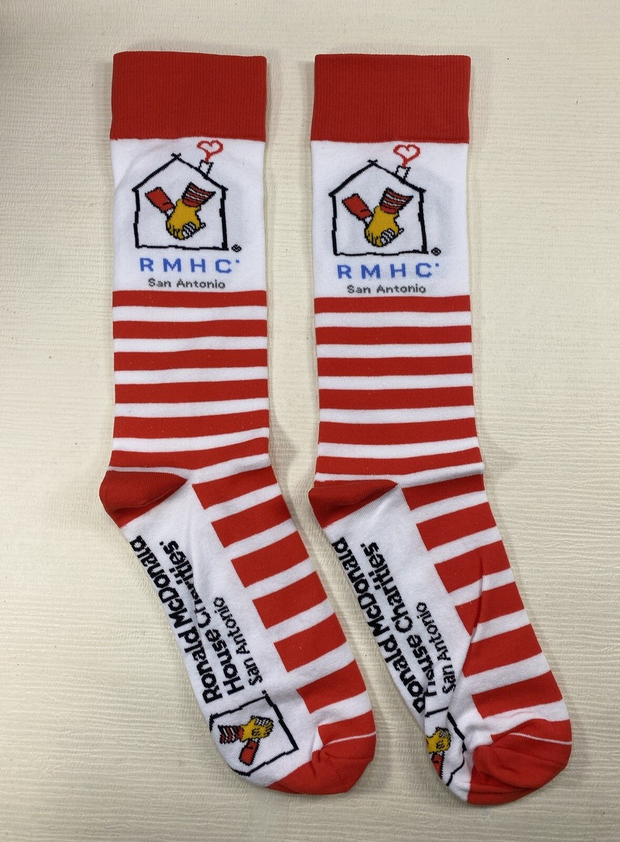 Ronald McDonald House Charities San Antonio Red White Striped Pair Of  Socks