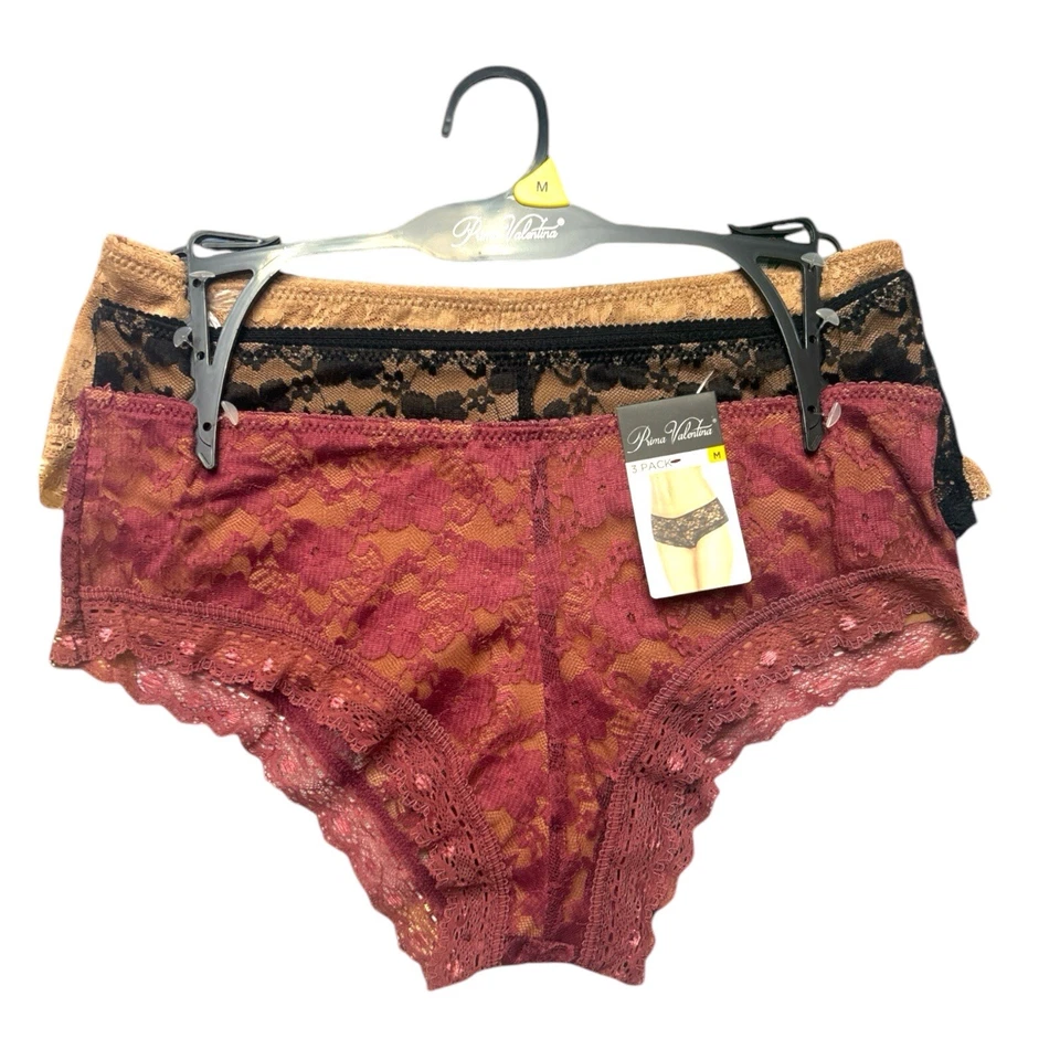 PRIMA VALENTINA~3Pk Bragas Cortas de Encaje Niño Multico~TODAS LAS TALLAS REGULARES~¡Gran Ajuste! Foto 3 de 4