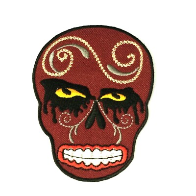 Cry Day of the Dead Black Tear Brown Sugar Skull Embroidered Patches 3.5 Inches