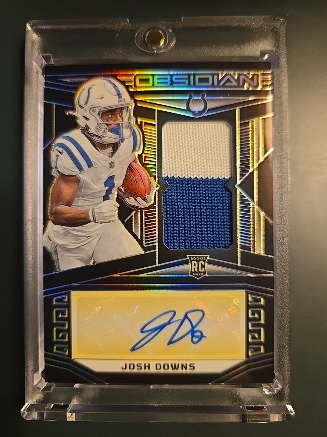2023 Obsidian JOSH DOWNS Rookie Patch Auto Yellow Electric Etch #/10 RPA Colts