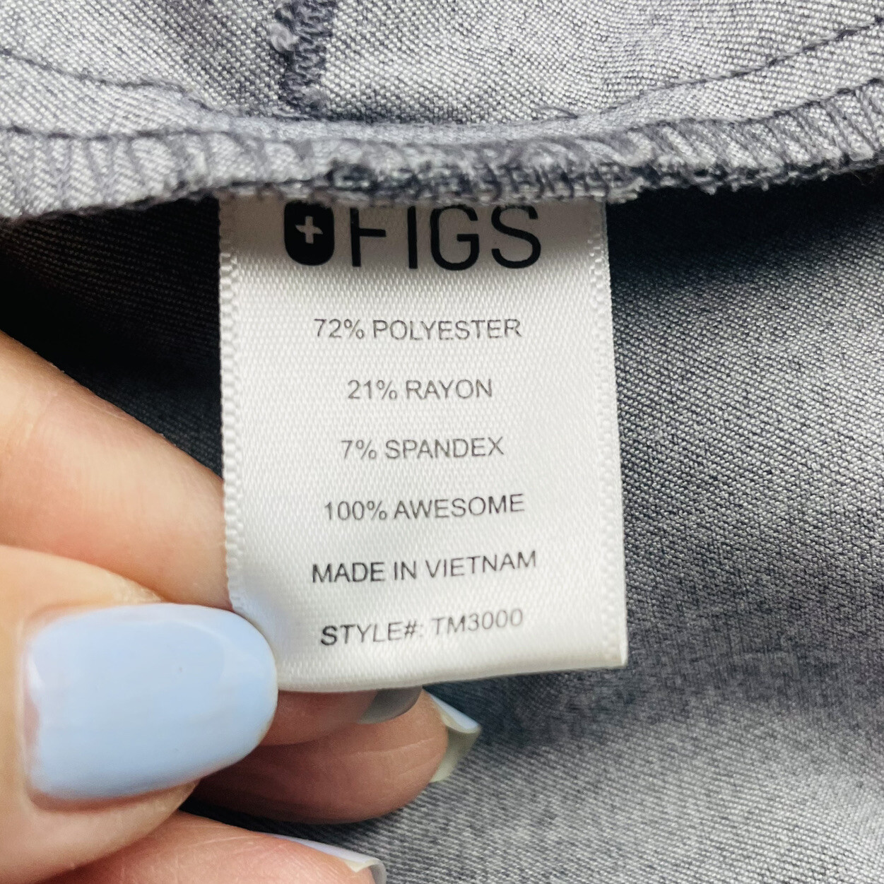 Figs Scrubs Top Size XS Gray TM3000 Chisec 3 Pocket Breast Cancer eBay