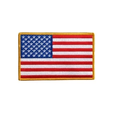 AMERICAN FLAG High Thread EMBROIDERED Iron-On / Saw-On Rayon PATCH - 6" x 4"