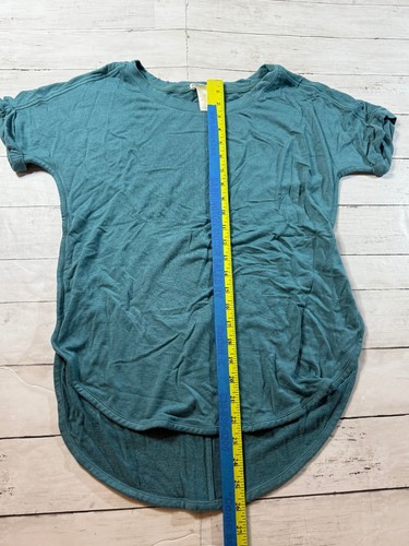 Matty M Womens Teal Green Short Sleeve Round Neck Casual Soft Tunic T-Shirt Sz S - Picture 4 of 5