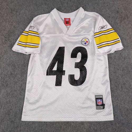Vintage Pittsburgh Steelers Jersey Mens Boys Medium NFL Troy Polamalu #43 Youth - Picture 9 of 13