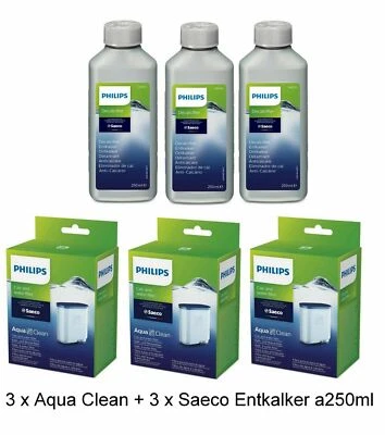 3 x Aqua Clean CA6903/10 + 3x Saeco Philips Entkalker CA6700/10