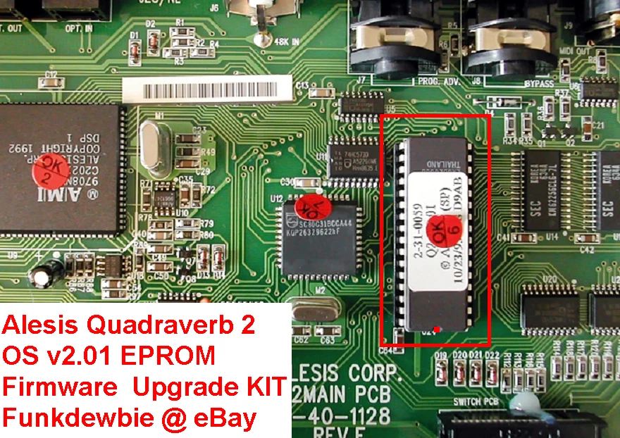 Alesis Quadraverb 2 OS v2.01 EPROM Firmware Upgrade KIT / New ROM Update Chip - Image 2 of 2