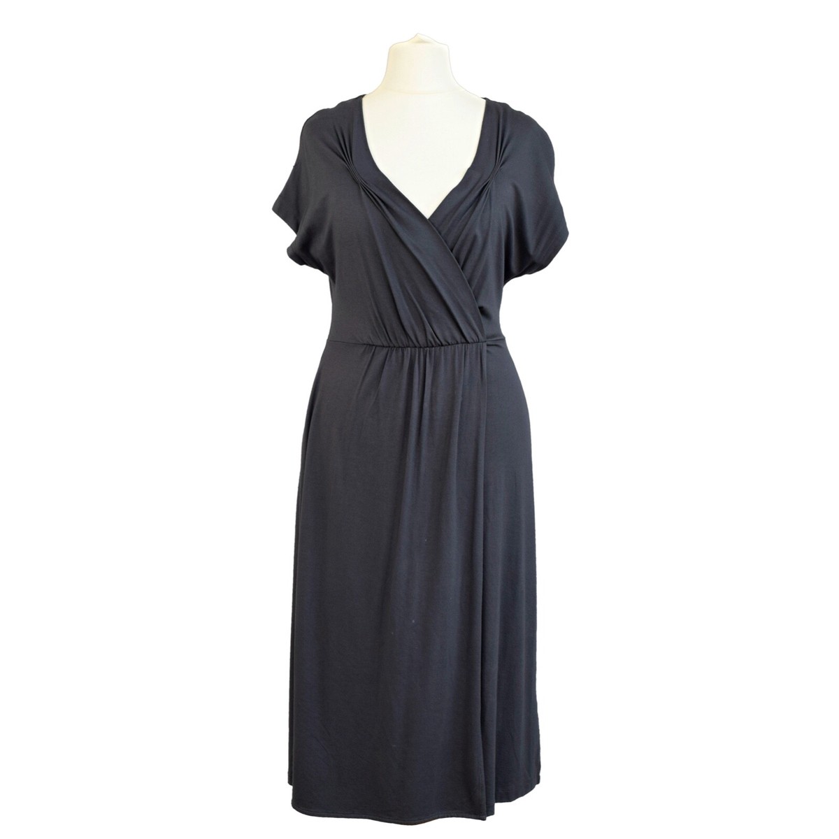 Episode Wrap Style Dress | Dark Grey | Knee Length, Short Sleeves, V-Neck |  UK 8 | eBay