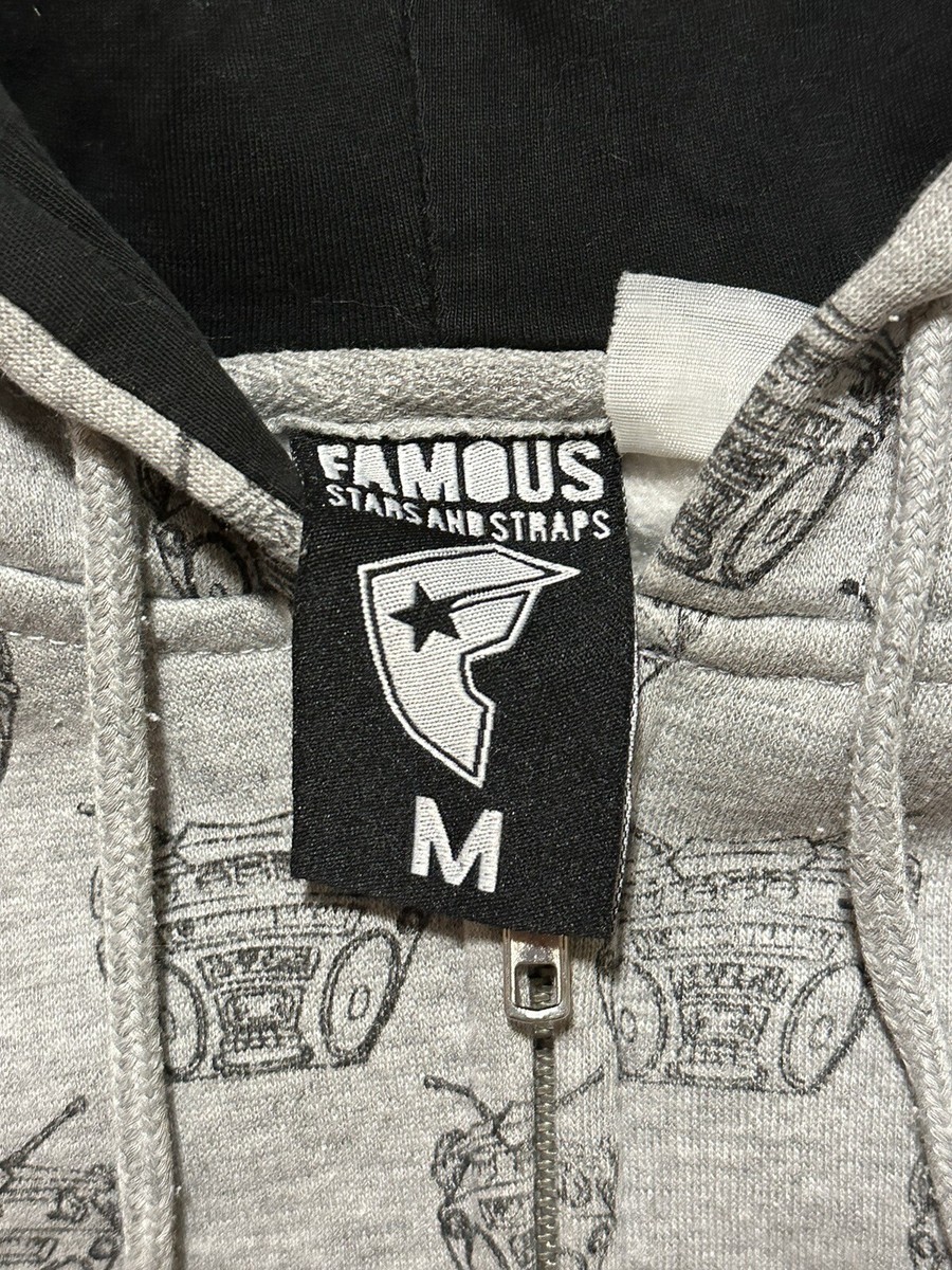 Vintage Famous Stars & Straps Boombox Hoodie Travis Barker Vintage Famous Stars & Straps Boombox Hoodie Travis Barker