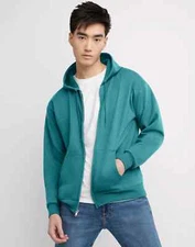 Hanes Full Zip Hoodie Sweatshirt Mens ComfortBlend EcoSmart Hood Pockets S-3XL
