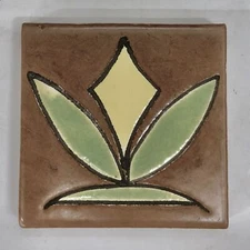 Decorated Tile Vintage American Encaustic or Mosaic Tile Co.