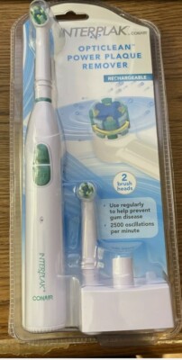 Interplak Opticlean Power Plaque Remover Rechargeable Cordless Toothbrush, New 