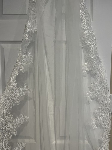 David’s Bridal sequin wedding dress size 6 with veil - Picture 12 of 18