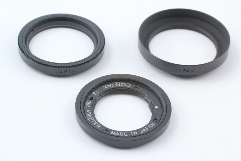 ALL Black [TOP MINT] Contax T3 30.5mm Adapter + P Filter + Lens Hood From JAPAN - Image 4 of 4