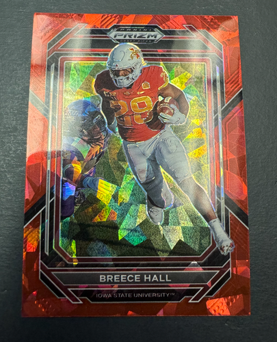 2023 Panini Prizm Draft Picks Breece Hall Red Cracked Ice Prizm #10 - Picture 1 of 2