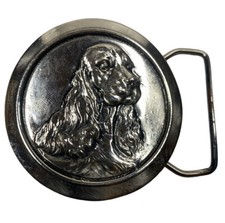 Vintage 1977 Cocker Spaniel Dog Great American Belt Buckle Made In USA