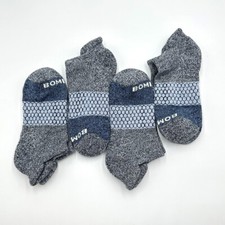 4 pairs Women's tri-block Ankle Socks Honeycomb Size M Marled Midnight Bombas