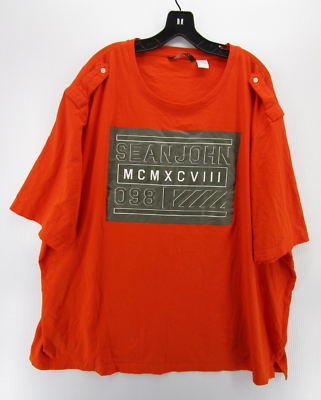 Sean John Shirt Men XXXXL Big Orange 1998 Baggy Hip Hop Military