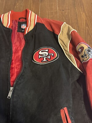 VTG NFL San Francisco 49ers Suede Leather Bomber Varsity