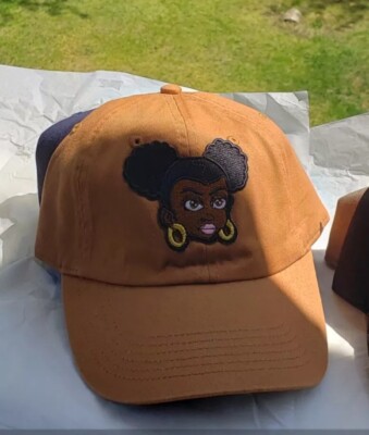 90's Party Afro Puffs Sarority Inspired. Tan Gold Bamboo Earrings Hat 